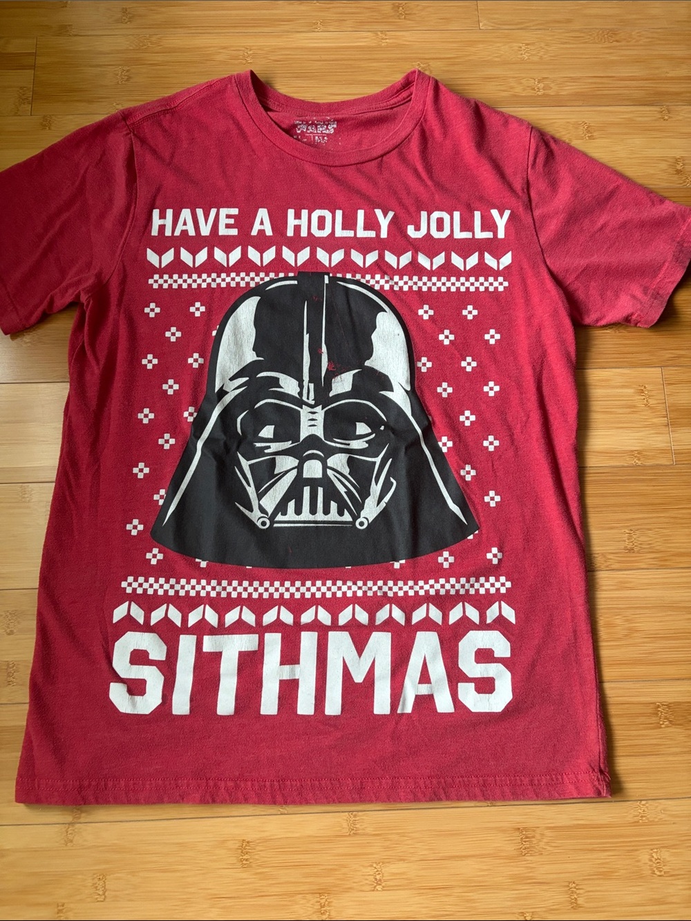 Star Wars Red Holiday 'Sithmas' Darth Vader Graphic Tee Size Medium
